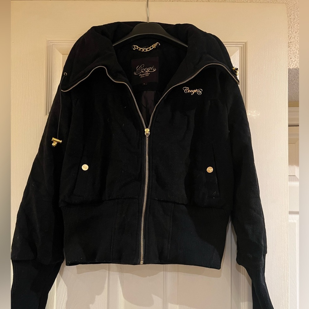 Coogi Black Jacket with Gold Zipper